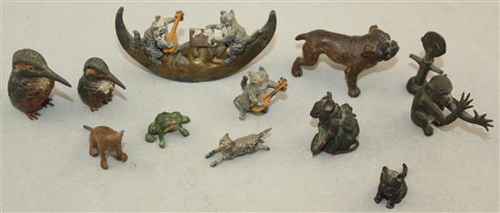 A miniature Austrian cold painted bronze Bulldog, Bulldog 2in.